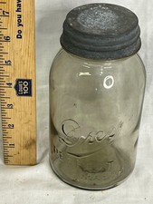 Vintage Smoky Gray Drey Perfect Mason Quart Jar Rare Color Ball Transition Era” picture