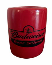 Vintage Budweiser Breweriana Beer School Bud World Red Kool Kan Foam Beer Koozie picture