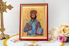 Jesus Christ the High Priest Icon Handmade on Golden Silk Canvas,Stunning Detail picture