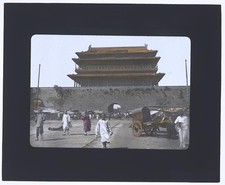 Beijing China 1895 Gateway to Emperor's Palace Peking Gate Lantern Slide picture