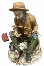 Vintage C8691 D’Arte Napcoware Porcelain Old Man With Dog Figurine *N picture