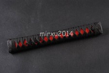 Red Imitated Rayskin Black Silk ITO Handle Tsuka for Samurai Japanese Katana NEW picture