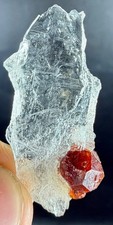 4 gram Natural Rare Red Garnet on Quartz crystal specimen @ mineral gemstone picture
