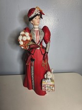 1997 Mrs. Albee Award Avon Porcelain Figurine in Red with White Poodle 10