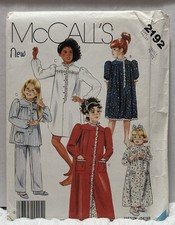 McCall’s 2192 Size Small Petite 4-6 Vintage 1985 Nightgown, PJ’s PREOWNED UNUSED picture