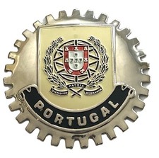 PORTUGAL COAT OF ARMS CREST AUTOMOBILE BADGE EMBLEM picture
