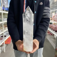 5.75LB Natural Clear Quartz Crystal Point Healing Wand Polished Rock Crystal Rei picture