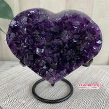 2.4LB Exquisite natural Brazilian amethyst cave heart-shaped cut specimen picture