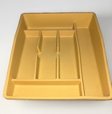 VTG Rubbermaid Gold Yellow Drawer Utensil Flatware Organizer Tray Divider MCM picture