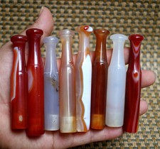WHOLESAL 3PCS China Exquisite Hand-carved Brazil Agate Cigarette Holder Filter  picture