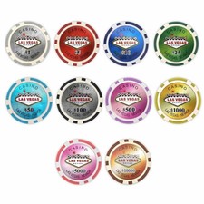 Las Vegas Poker Chips - SAMPLE PACK Set - 10 Denominations - 11.5 Gram NEW picture