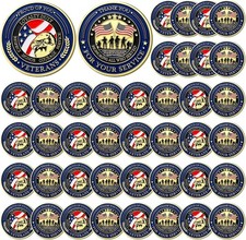 40 Pcs Military Challenge Coins Collection Set Bulk Veteran Day Appreciation Gif picture