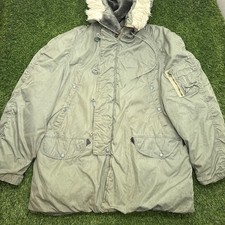 VIntage 80s Extreme Cold Weather N3B Parka Large L Hooded READ picture