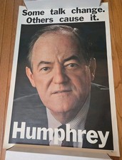 Vintage Hubert Humphrey Poster Presidential Campaign Some Talk Change 34x22.5 picture