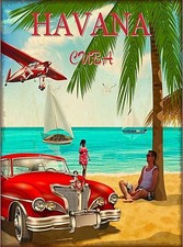 Cuba Cuban Havana Caribbean Retro Travel Advertisement Art Poster Print picture