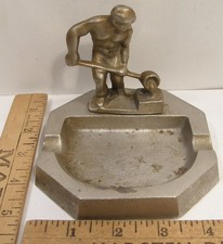 VINTAGE FIGURAL METAL ASHTRAY ADVERTISING LANCASTER PA MALLEABLE CASTINGS CO picture