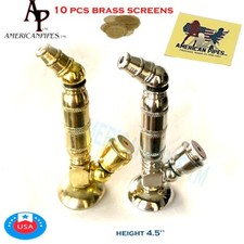 Americanpipes™ 2 PCS small long Chamber metal smoking Pipe w 10 brass screens picture