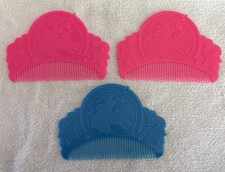 3 Vintage Lisa Frank Markie Unicorn Plastic Comb Set Pink Blue picture