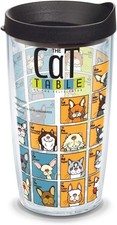 Tervis Flat Art Cat Table Made In USA Double Walled Insulated Tumbler Travel Cup picture