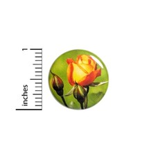 Yellow Orange Rose Pin Button Single Rose Brooch Jacket Backpack Pin 1” 78-31 picture