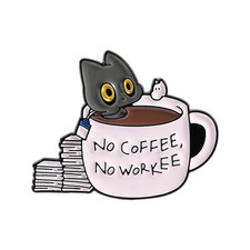No Coffee No Workee Enamel Pins Just Doing My Silly Little Task Brooches Lapel picture