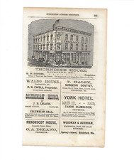 1861 Business Directory Ad ~ Thorndike Hotel ~ Rockland, Maine picture