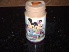 Vintage 80s Mickey and Minnie Mouse Alladin Thermos 1950s Diner 8 Ounce picture