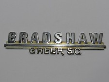 VTG Bradshaw Chevrolet Greer South Carolina Metal Dealership Badge Emblem Tag SC picture