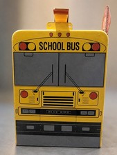 Vintage Blue Bird School Bus Metal Mailbox w Stop Sign Flag Rare Collectible picture
