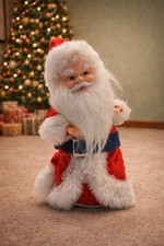 Vintage Musical Dancing Santa Claus Japan Christmas Figurine Wind Up Moving picture
