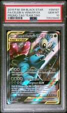 PSA 10 CELEBI & VENUSAUR GX SM167 | Tag Team Tin Full Art Pokemon Card picture