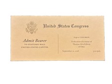 2016 Dedication of the Statue of Thomas Alva Edison in Statuary Hall Ticket PSA picture