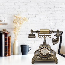 Antique Telephone Desk Phone European Style Old Fashioned Rotary Dial Phone picture