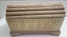 Thailand / Balinese Handcrafted Traditional Style Royalty Wooden Jewelry Longbox picture