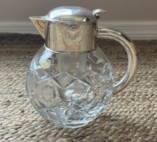 HKE MCM Wurttemberg Silverplate Cut Crystal Glass Jug Cooling Pitcher picture