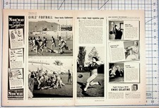 1940s Girls' Football California Magazine Page Gilmore Stadium Ephemera picture