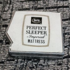 Vintage Serta Perfect Sleeper Imperial Mattress Tape Measure Silver Tone USA picture