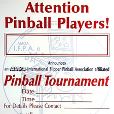 Vintage 1990's AMOA IFPA World Championships Pinball Tournament Poster ORIGINAL picture