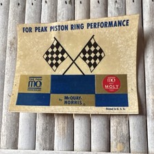 McQuay-Norris MO Moly Piston Ring Performance Decal Sticker Beige Blue Black picture