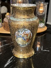 Rare Vintage Victorian Le Mieux French 24k Gold  Porcelain 10” Vase picture