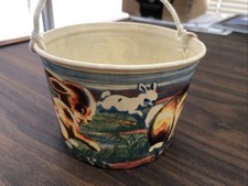 Vintage 1960’s Dixie Bowl, 1 Pint, With Rabbits, Used As An Easter Basket  picture