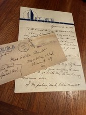 JACK TEAGARDEN - JAZZ STAR Hand Written FOUR PAGE LETTER/ENVELOPE - 1941 picture