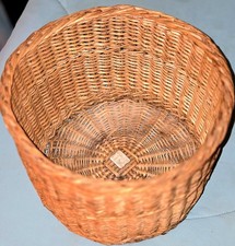 Mid Century European Style Serving Basket Woven Wicker Round Braided Band  picture