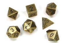 Chessex 27023 Metal Polyhedral Old Brass 7-Die Set picture