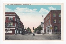 High Street Looking West Ebensburg Pennsylvania Hotel Drug Store WB Postcard picture