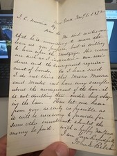 January 1872 New York Handwritten Letter w/ 