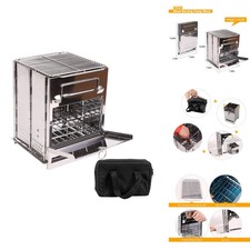 CAMPMAX 200CX28 Folding Camp Wood Stove 304 Stainless Steel Silver picture