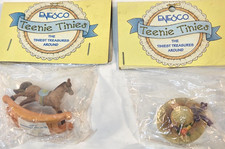 Enesco Teenie Tinies Easter Bonnet Sunday Hat Rocking Horse 1997 VTG Miniature picture