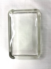 Paperweight Clear Glass Rectangle 4”Lx 2.75”Wx.75”H Rounded Corners DIY Insert picture