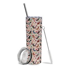20oz Dachshund Stainless Steel Insulated Tumbler with Lid and Straw White-17 picture